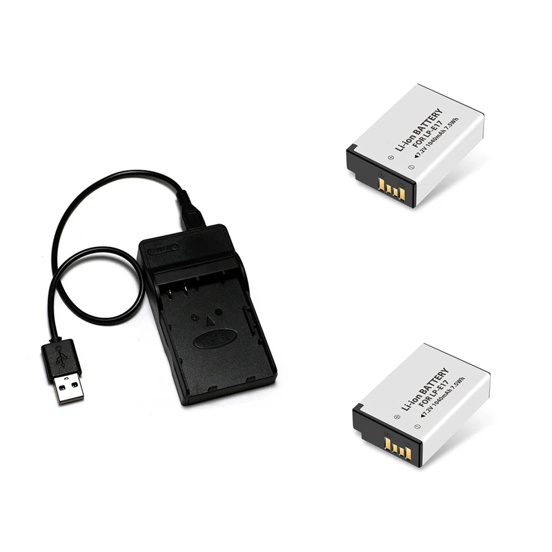 LP-E17, LPE17 аккумулятор+ USB зарядное устройство для Canon EOS RP, 77D, Rebel T6i, T7i, 750D, EOS Rebel T6s, 760D, M3, EOS 800D, Kiss X9i - Цвет: Цвет: желтый