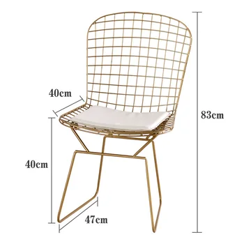 

HOUSEHOLD MODERN SIMPLE NETRED INS STYLE HOLLOW WIRE GOLD CHAIR
