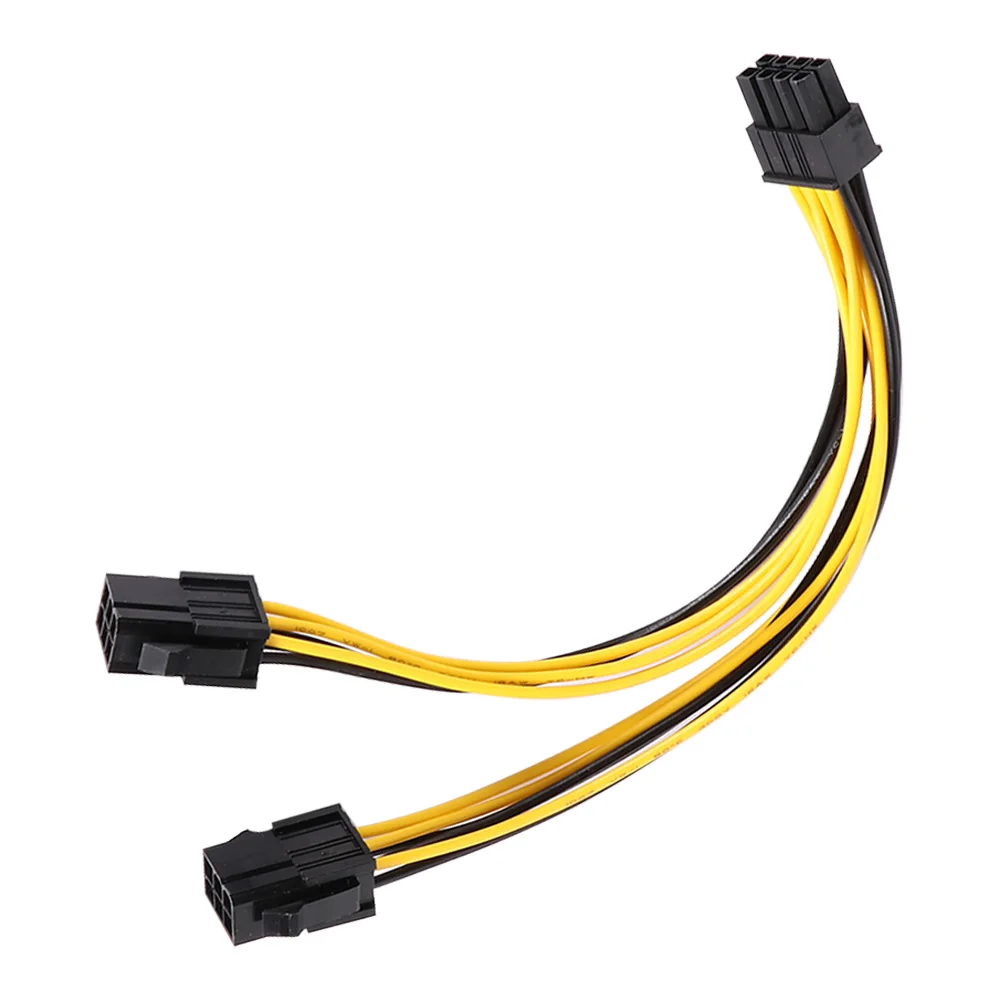 Прочный практичный шнур питания 20 см 6P до 8P двойной 6Pin до 8Pin 18AWG мощность видеокарты кабель провода линия шнур питания