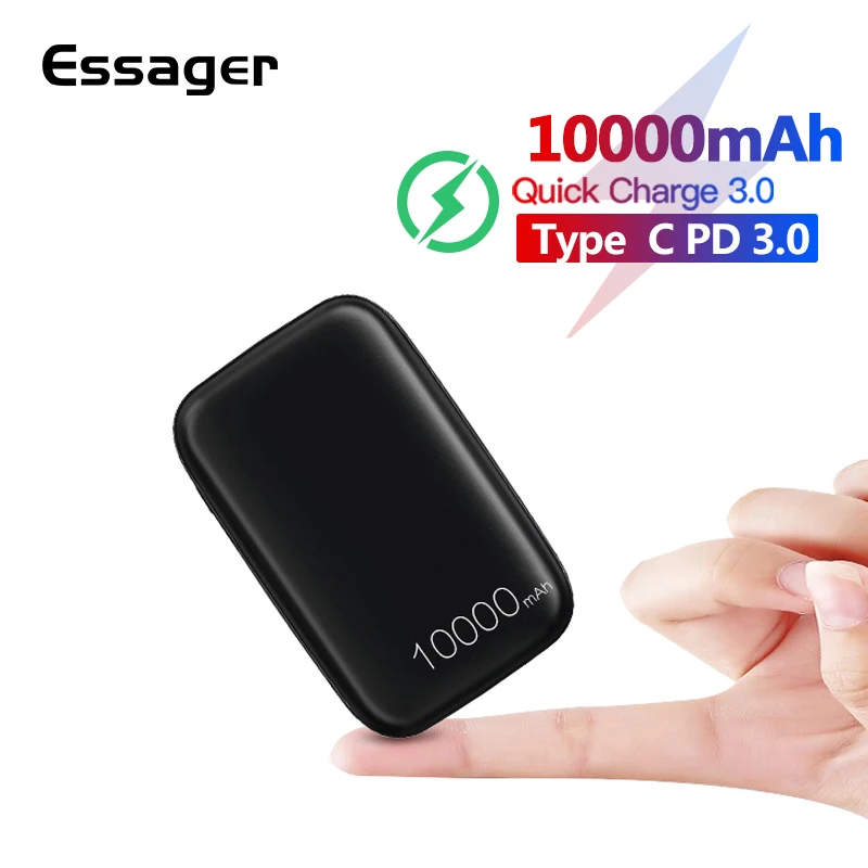 Cena Essager 10000mAh mini Powerbank 10000 szybkie ładowanie 3.0 mały Powerbank dla Xiao mi mi USB C PD przenośna bateria zewnętrzna ładowarka