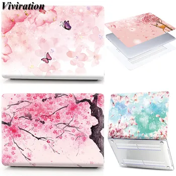 

For Macbook Pro 13 A1278 With Hard Drive Air 11 13 Retina 12 15 Pro 13 15 Case Cherry Blossom Printing Women Laptop Accessories