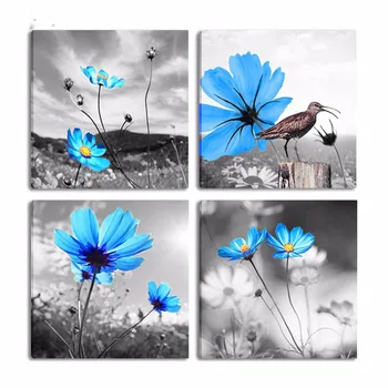 

4pcs 5D Diamond Embroidery 3d DIY Diamond Painting Cross Stitch Full Rhinestone Needlework Mosaic triptych painting Black Rose
