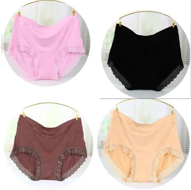 5 193 roupas femininas модальные трусики с высокой талией женское сексуальное кружевное нижнее белье женские трусы размера плюс 4 шт./лот - Цвет: 5