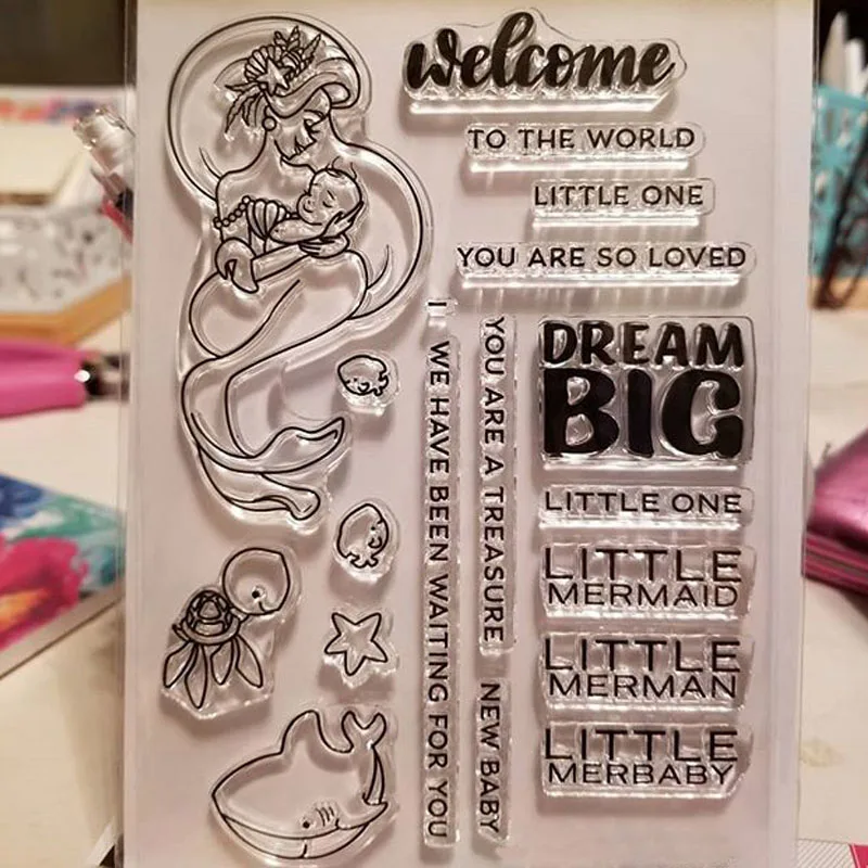 Прозрачные штампы русалки для скрапбукинга создание открыток силиконовые