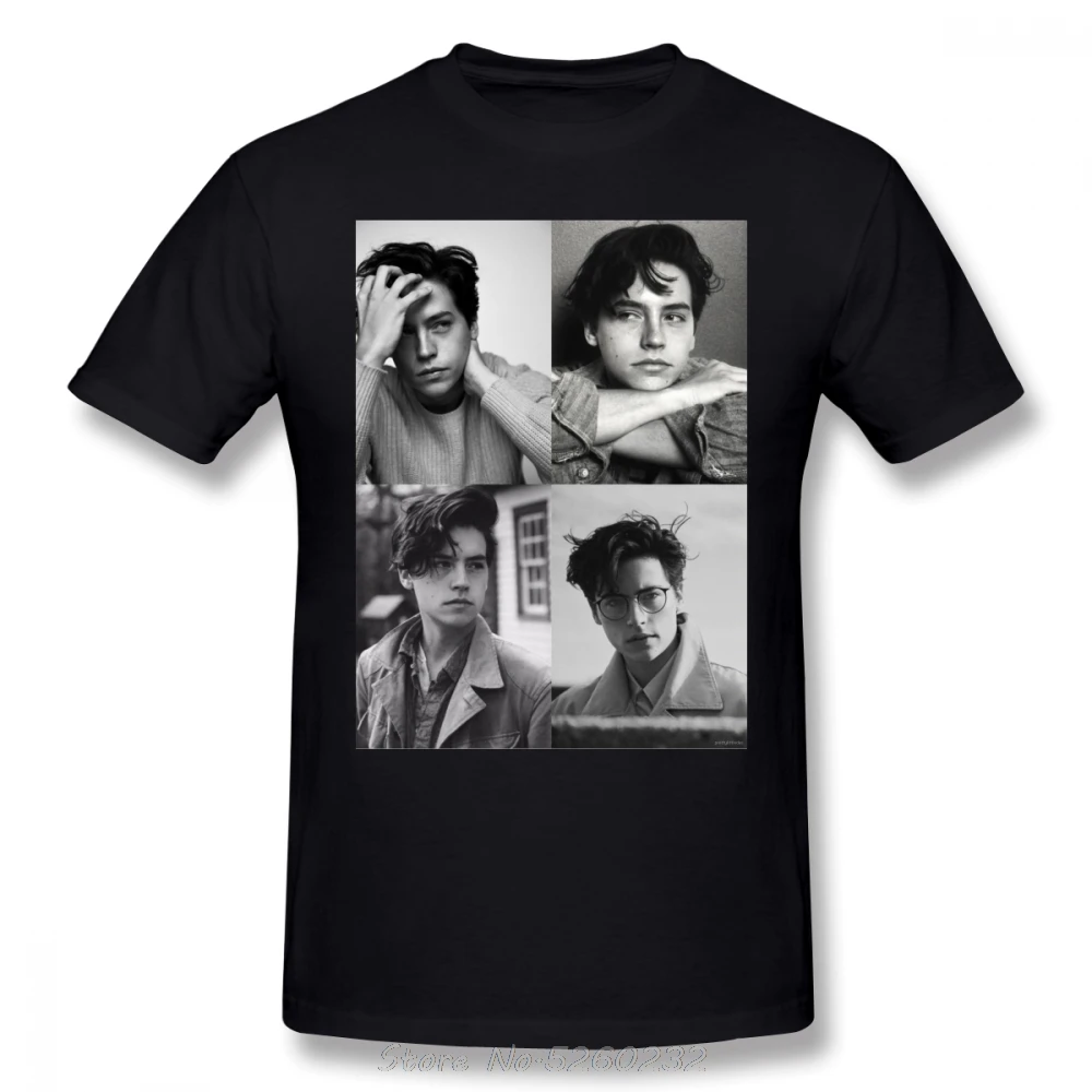 

Cole Sprouse T Shirt Cole Sprouse Collage B W T-Shirt Male Cotton Tee Shirt Classic Printed Fun Plus Size Short-Sleeve Tshirt
