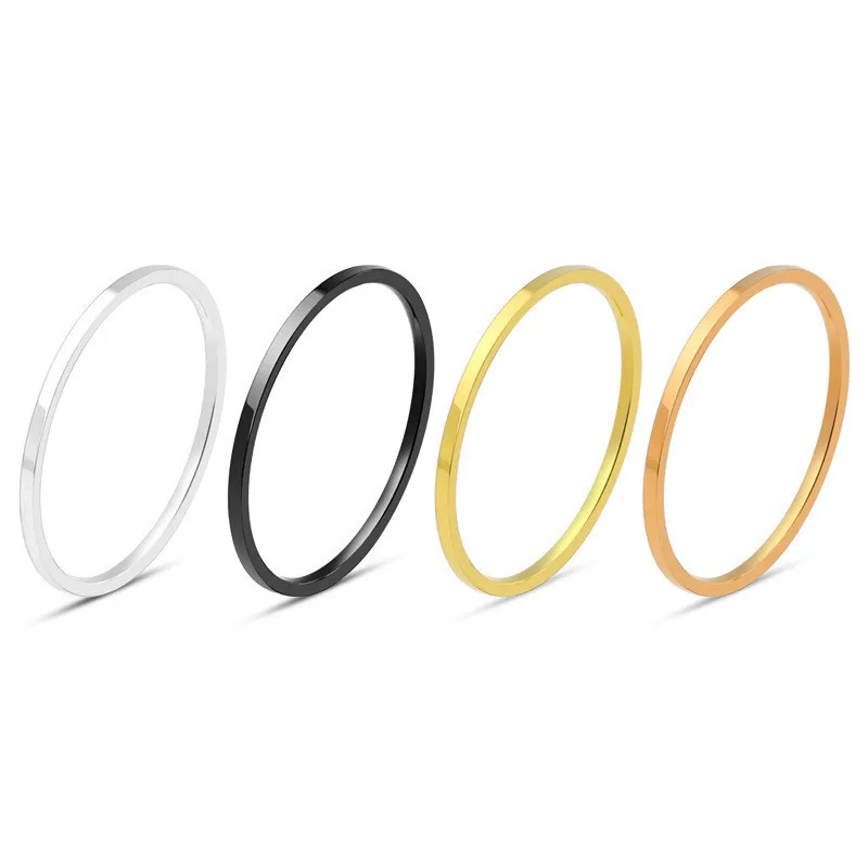 Anello Per Coppie In Acciaio Inossidabile: Modello Unisex Nero, Largo 6.1mm. Regalo Di Fidanzamento O Anniversario. Stile Minimal. - 2