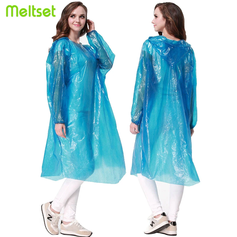 Portable Disposable Raincoat Plastic Rain Jacket Poncho Unisex poncho