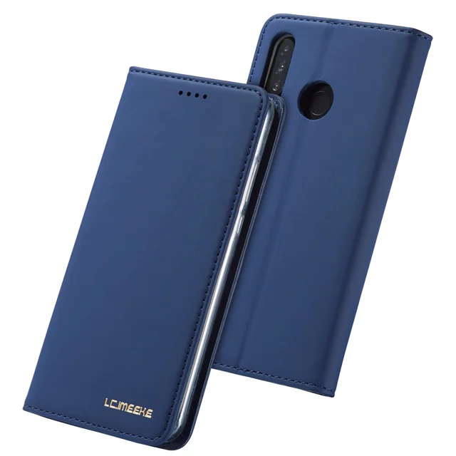 Роскошный флип-чехол-бумажник для huawei P30 Pro Lite, мягкий силиконовый чехол с магнитной кожей, чехол для телефона с подставкой для карт Hawei P30Pro P30lite - Цвет: Blue