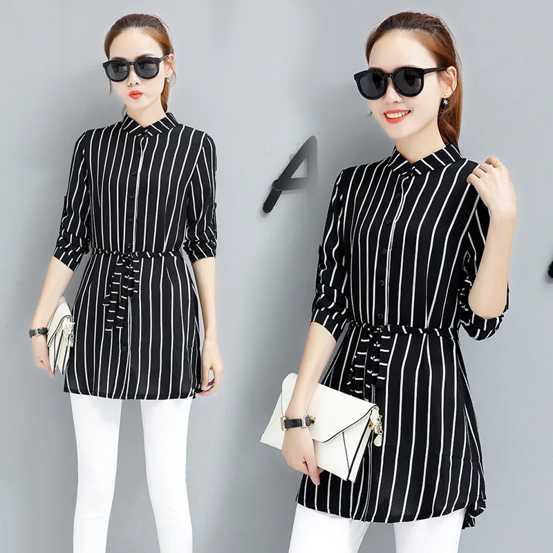 Blusas mujer de moda 2019 размера плюс корейская модная одежда длинные женские топы и блузки