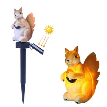 

Adjustment Direction Solar Powered LED Lights Waterproof Outdoor Garden Lawn Squirrel Statue LED Modeling Lamp