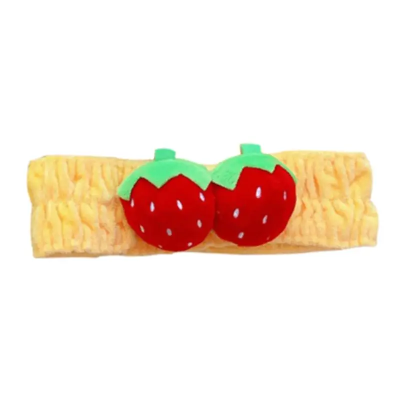 Цвет: желтый Японская Милая женская повязка на голову сморщенная 3D игрушка клубника эластичная широкая повязка на голову - Цвет: Цвет: желтый