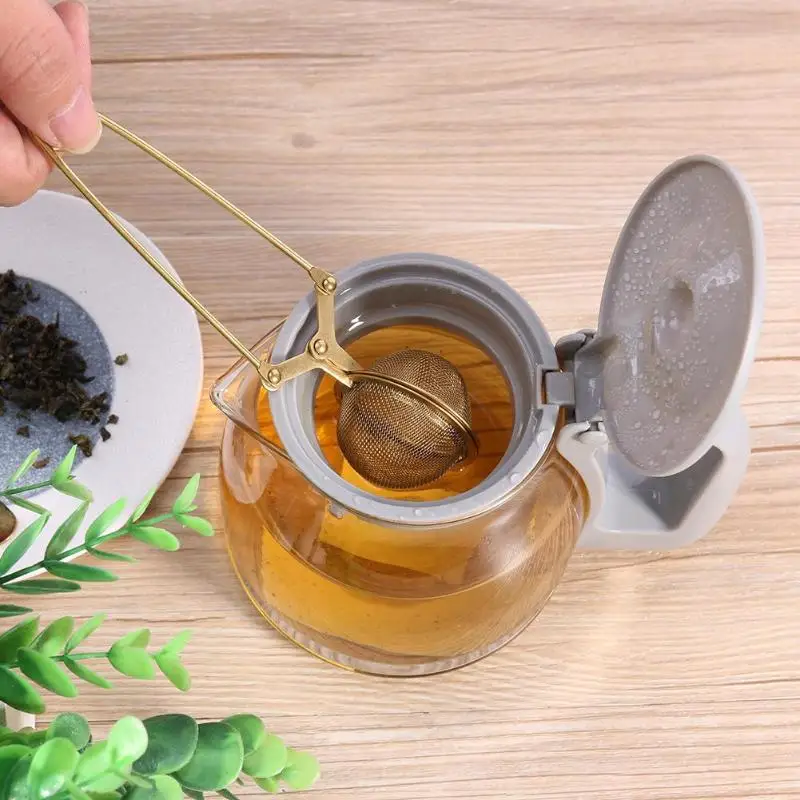 

Gold Stainless Steel Tea Infuser Sphere Mesh Tea Strainer Herb Spice Filter