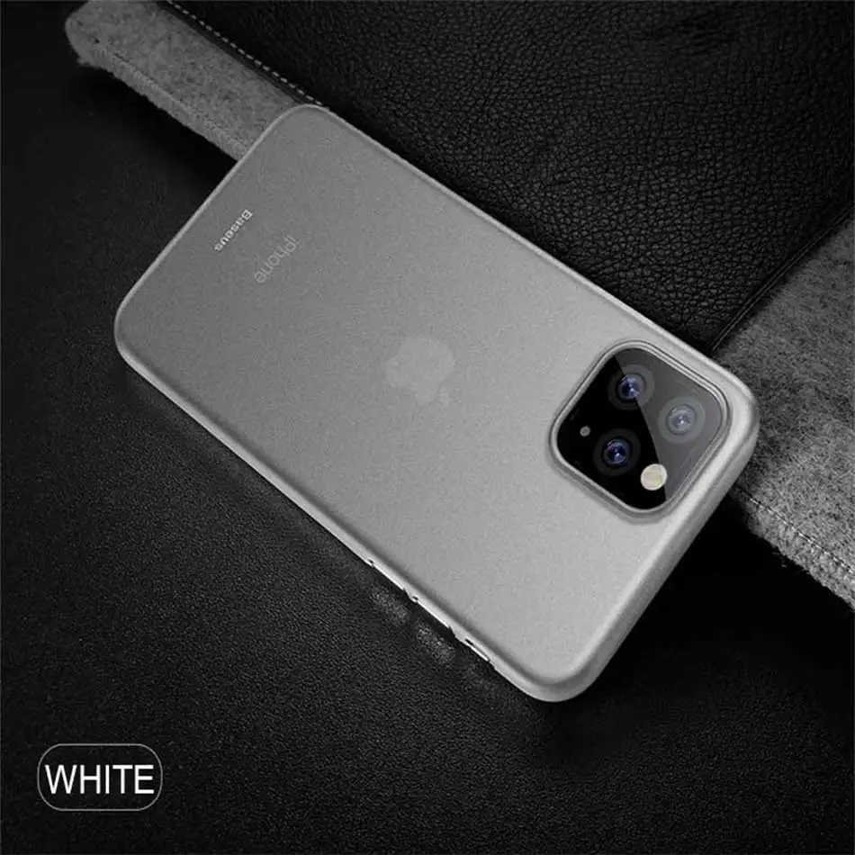 White Роскошный противоударный чехол 0,3 мм, Ультратонкий чехол для iphone 11 Pro Max 6,5 8 7 5 6 6s Plus, матовый чехол для iphone X XS XR, мягкий чехол - Цвет: White