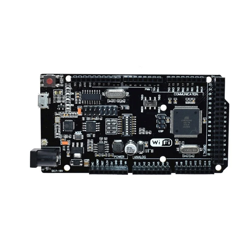 Mega2560 + Wi-Fi R3 ATmega2560 ESP8266 плата 32 Мб памяти Φ CH340G совместима с Arduino Mega NodeMCU для WeMos |