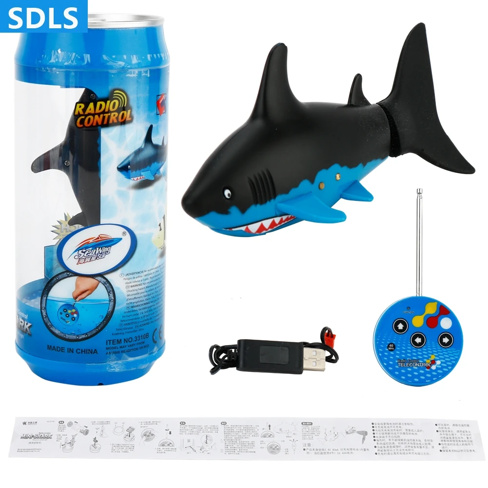 

Drink Can Remote Control Shark 3CH 4Way RC Shark Fish Boat 27/40Mhz Mini RC Electric Toys Submarine Boats Toy Kids Children Gift