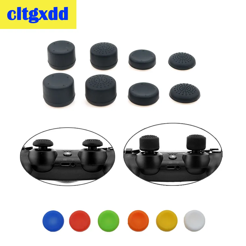 8Pcs Silicone Analog Thumb Stick Joystick Grips Cap Per Sony Playstation 4 Ps4 Pro Slim Controller Gamepad Joystick Cap Cover