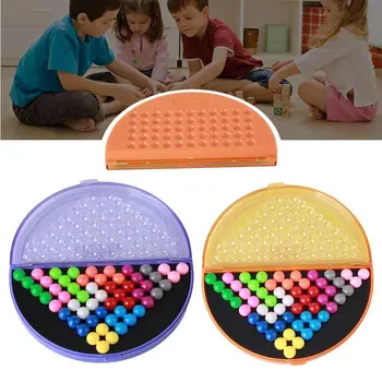 

Children IQ Pyramid Beads Puzzle Brain Teaser Educational Game Toys Purple Challenges Pyramid Plate Toy Beads Intellectual Toy