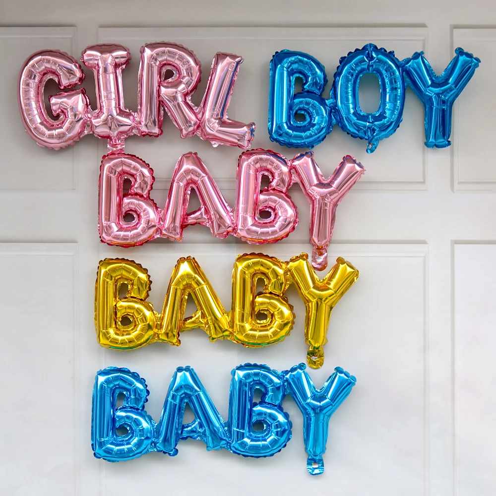 

1Pcs Baby Shower Balloons Blue Pink Boy Girl Foil Balloons Kids Gender Reveal Party Decorations Supplies Kids 1st Birthday Party