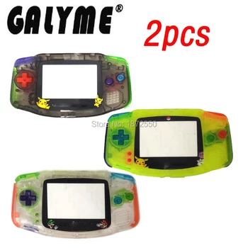 

2pcs/lot Colorful Buttons Pads w/ Cartoon Lens Shell Limited Plastic Lens Dragon Label Screw Fit Game Boy Advance GBA Console