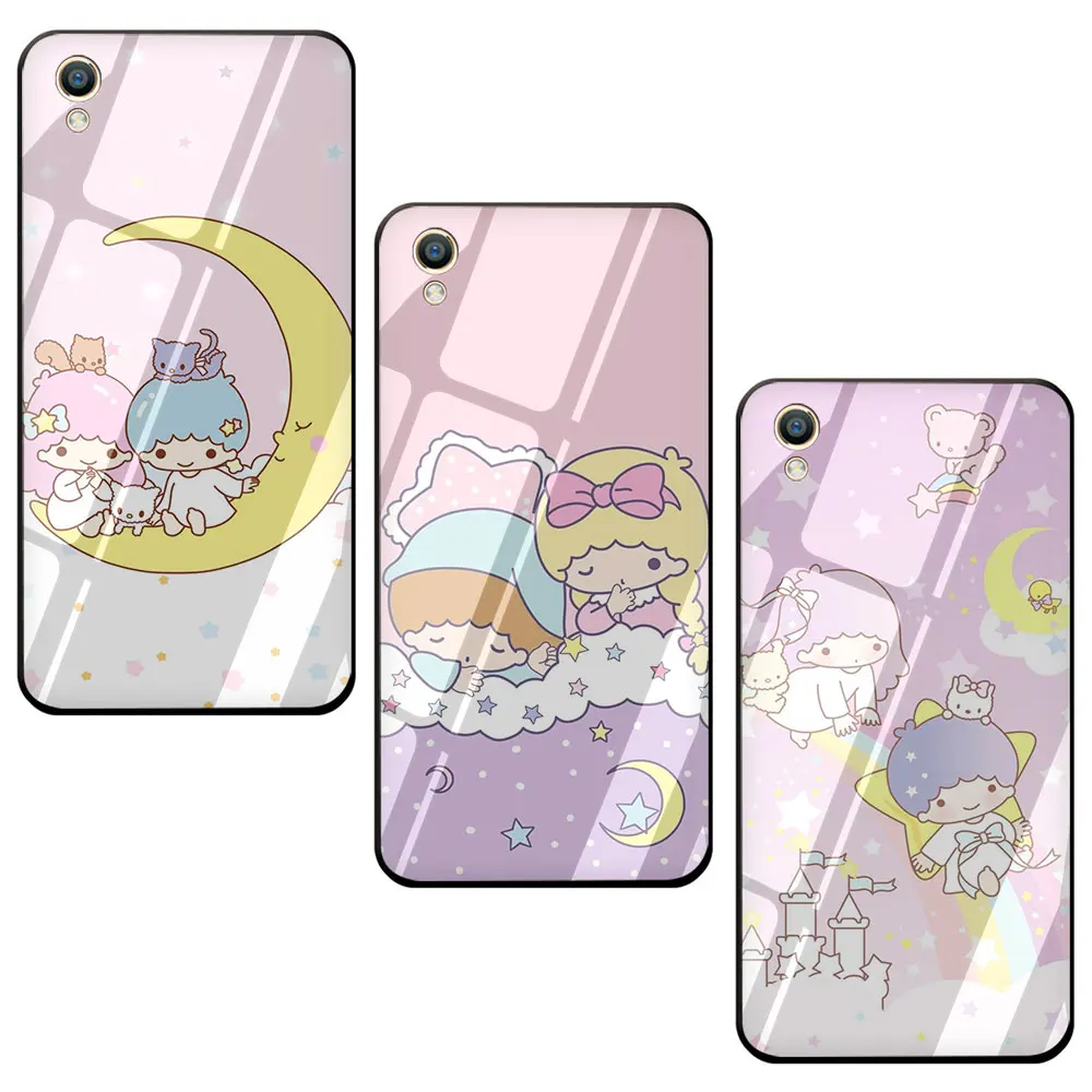 EWAU с рисунками из мультфильма «My Melody» маленький Две звезды закаленное Стекло чехол для телефона чехол для OPPO A7 A5s AX7 AX5s A37 A77 A7X F3 F5 F7 F9 F11 Pro
