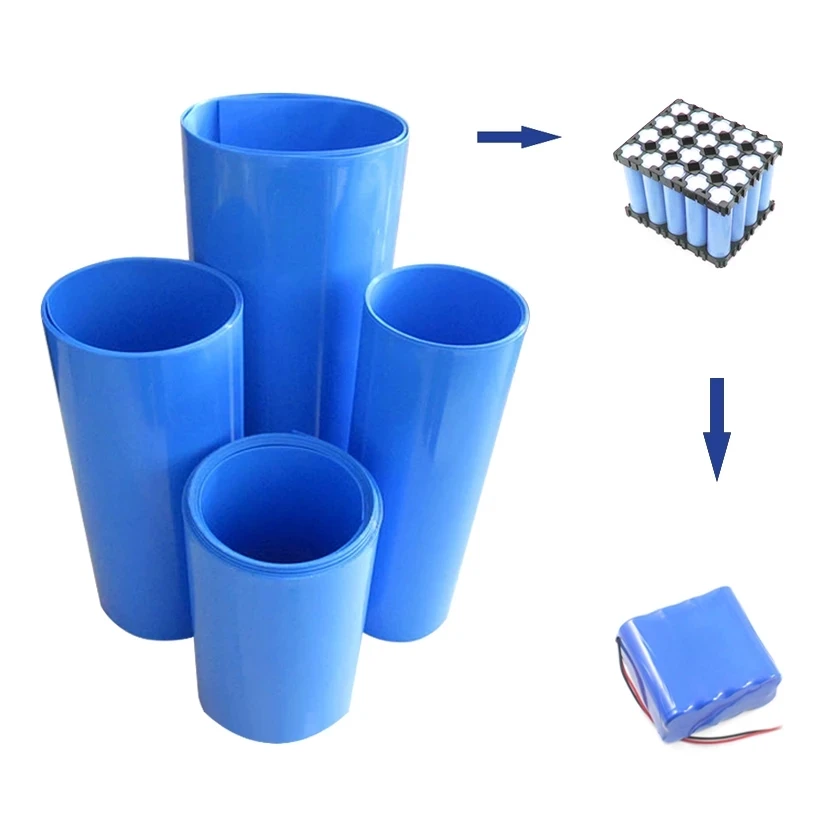 270mm Width 1m PVC Heat Shrink Tube Wraps for Battery Pack Blue Battery Wrap
