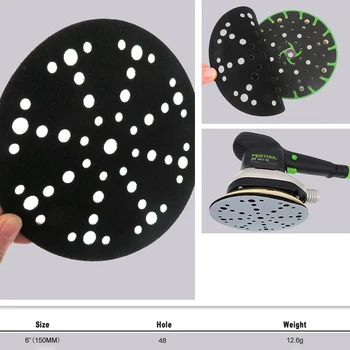 

6\" Interface Cushion Pad 150mm 48Hole Hook And Loop Foam Protecting Sanding Disc