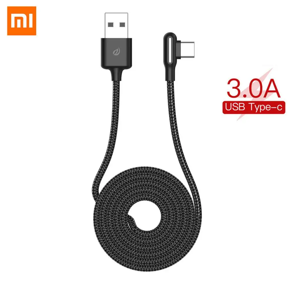 

Mijia Wsken Breathing LED Lighting USB Type C Charging Cable 90Degree 3A Fast Charging Data Cord usb-c Cable For Samsung Huawei