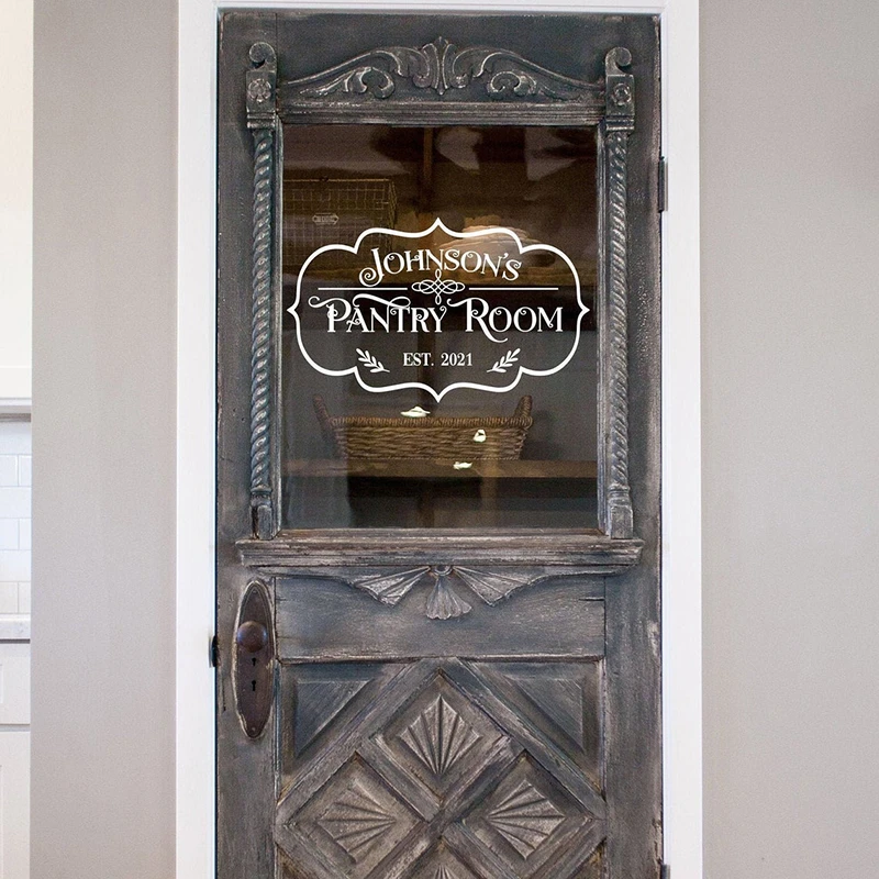 Custom Pantry Room Name Door Sticker Kitchen Farmhouse Personalized