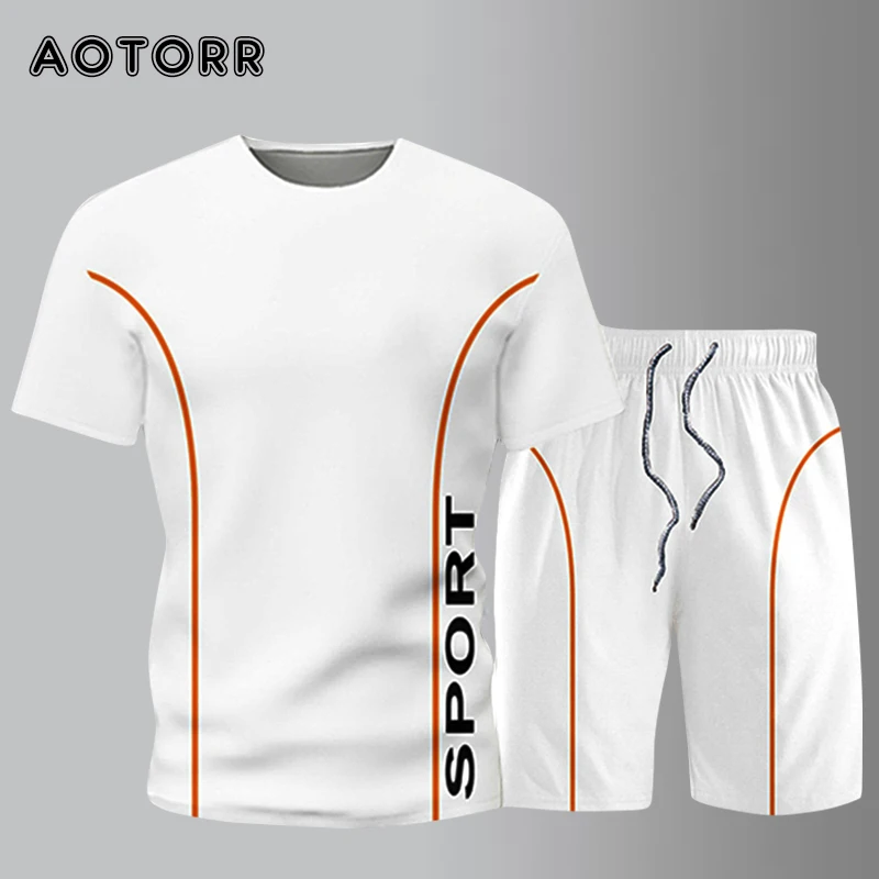 Ropa deportiva para hombre, ropa de secado rápido, camiseta + pantalón corto de entrenamiento, gimnasio, corredores deportivos, chándales para correr, XS-5XL