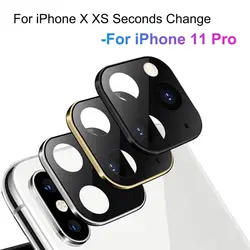 Роскошная Металлическая Наклейка защитная крышка для объектива камеры для iPhone X XS MAX камера поддельная вторая замена на 11 Pro Max крышка