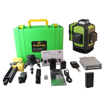 

2 Pcs Battery Fukuda Professional 16 Line 4D laser level Green Beam 360 Vertical And Horizontal Self-leveling Cross for outdoor