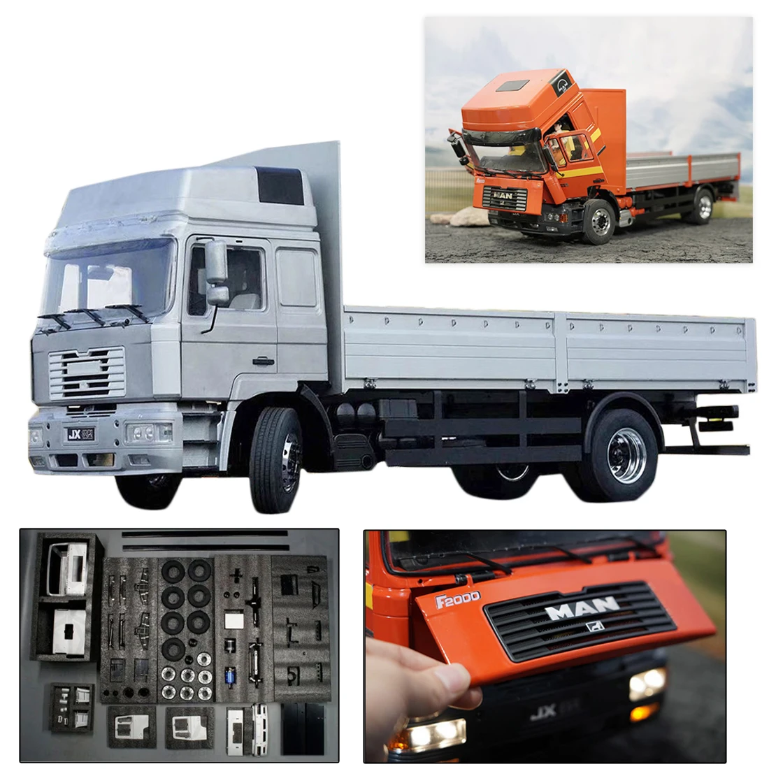 

JXmodel 1/14 4x2 Metal Remote Control DIY Assembly Truck Trailer RC Tractor Truck - KIT Version