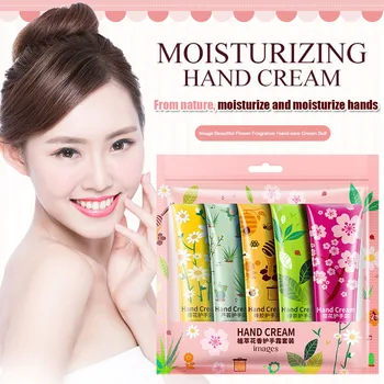 

5Pcs/Set Images Hand Cream Plant Extract Fragrance Moisturizing Nourishing Hand Care MH88