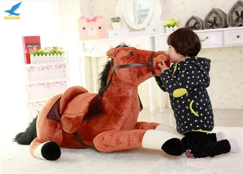 Fancytrader Giant Stuffed Plush Horse Toys Big Soft Emulational Lying Horse Doll 130cm 51'' Nice Gifts for Children (11)