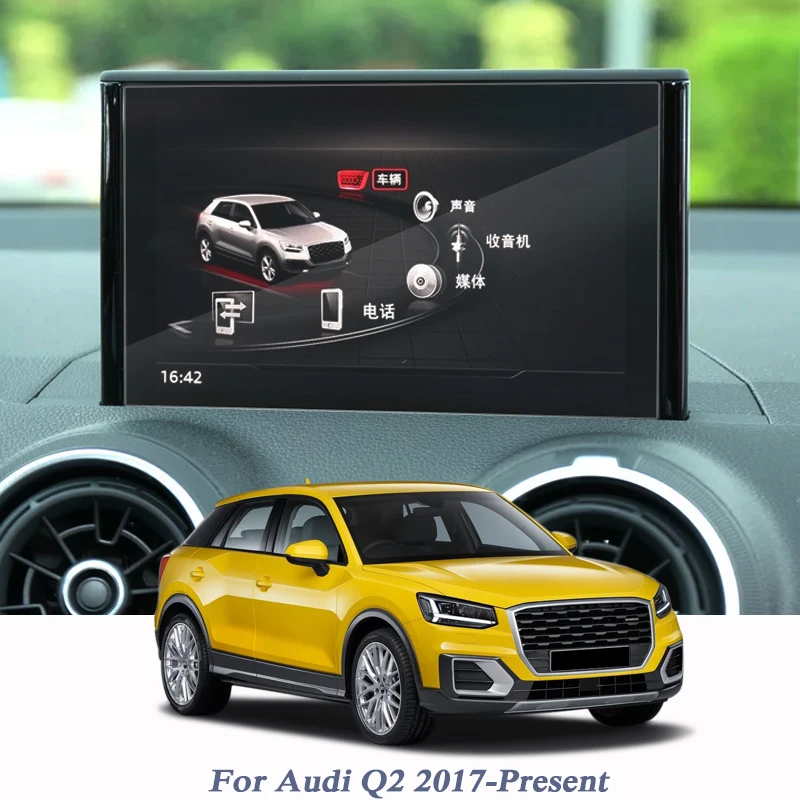 7/8. 3 дюйма для Audi Q2-настоящее gps навигационный экран Стеклянная защитная пленка плёнка для gps внутренние наклейки на автомобиль