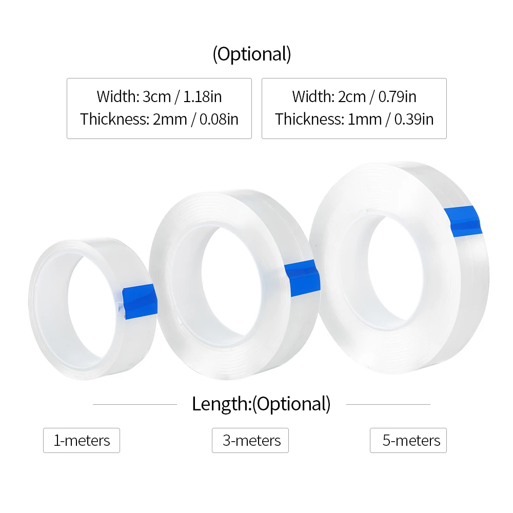 

Double-sided Tape Adhesive Tape Washable Adhesive Tape Nano Tape Reusable Adhesive Silicone Tape Traceless