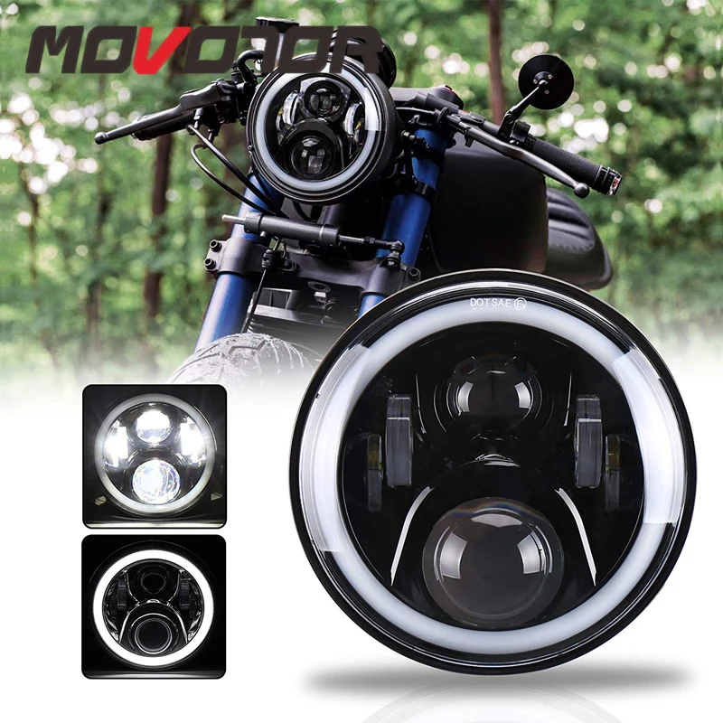 White angel eyes 7inch led headlight for Honda CB400 CB750 CB1300