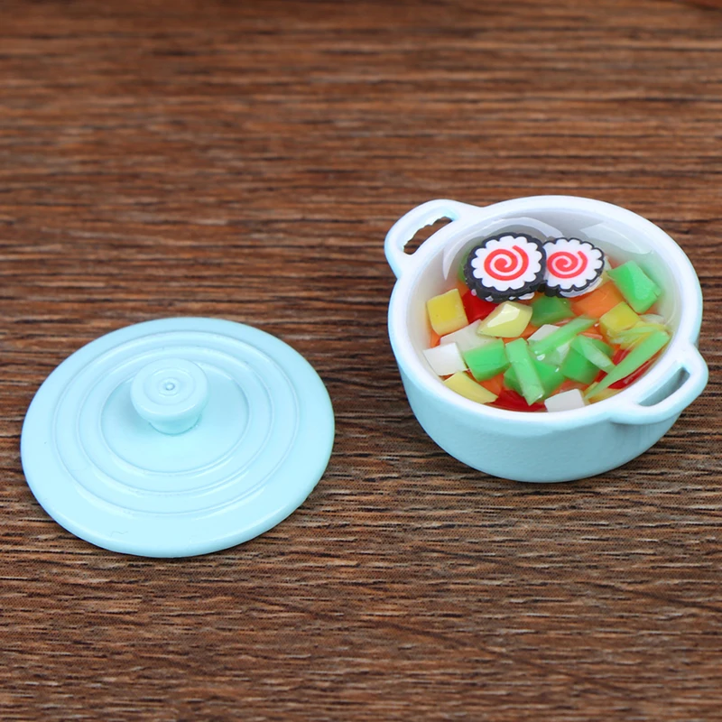 Hot Pot 1:12 Dollhouse Miniature Metal Cooking Soup Pot Cookware Dollhouse Kitchen Accessories Miniature 17
