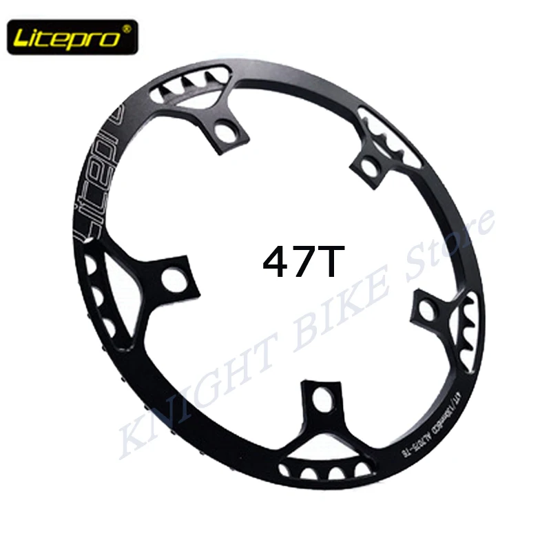 47T Black Litepro сверхлегкий 130 BCD 45T 47T 53T 56T 58T A7075 сплав BMX цепное кольцо складной велосипед BMX цепное колесо велосипед шатун зуб - Цвет: 47T Black