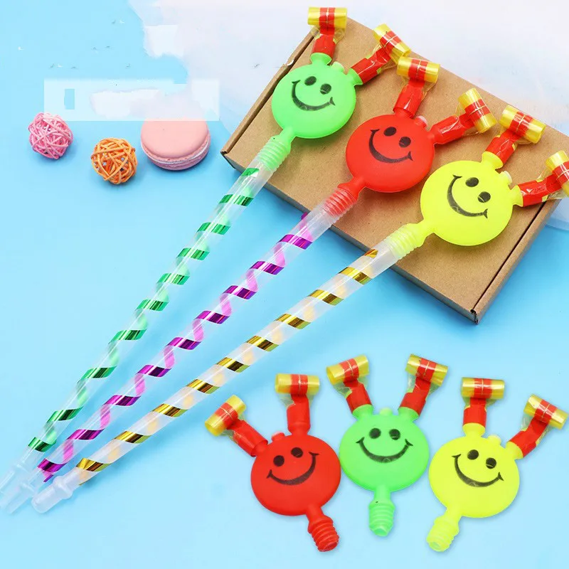 

Children's toys / blowing rolls / children's Dragon blowing lengthening multi-color blowing double ear rolls whistles