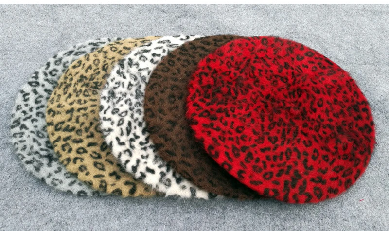 Элегантный Леопардовый Теплый шерстяной весенний осенний зимний берет женский Французский Берет для женщин берет шапка