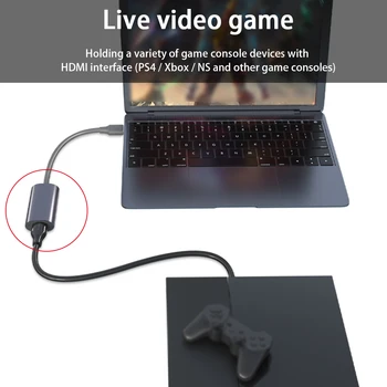

1080P 30fps Conference Home Audio Video Capture Card Game Streaming Plug-and-Play For Laptop Portable Aluminum Alloy HDMI USB2.0