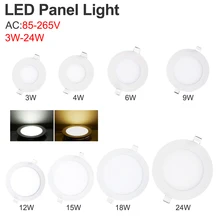 Энергосберегающий Ультра тонкий 3 Вт 4 Вт 6 Вт 9 Вт 12 Вт 15 Вт 18 Вт 24 Вт светодиодный потолочный встраиваемый сетчатый панельный светильник/тонкий круглый панельный светильник с Драйвером