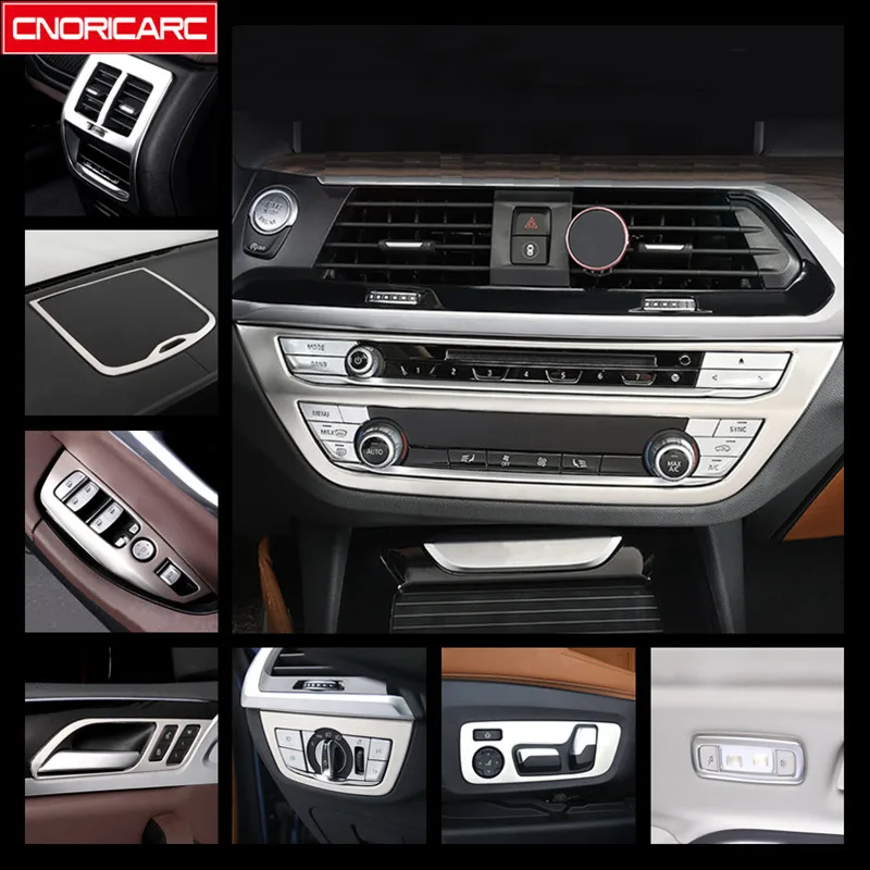 Stainless Steel Center Console Decoration Frame Cover Trim Silver For