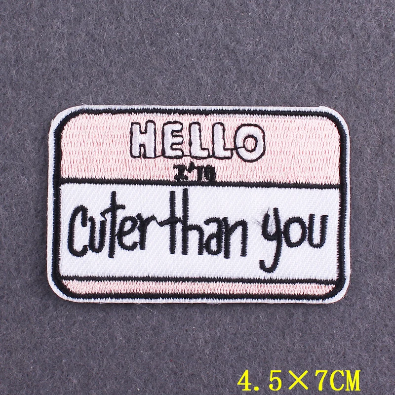 Words Patch Iron-On Patches For Clothing Stripes Letter Embroidered Patches On Clothes DIY Lips Clothes Patches With Iron Badges 