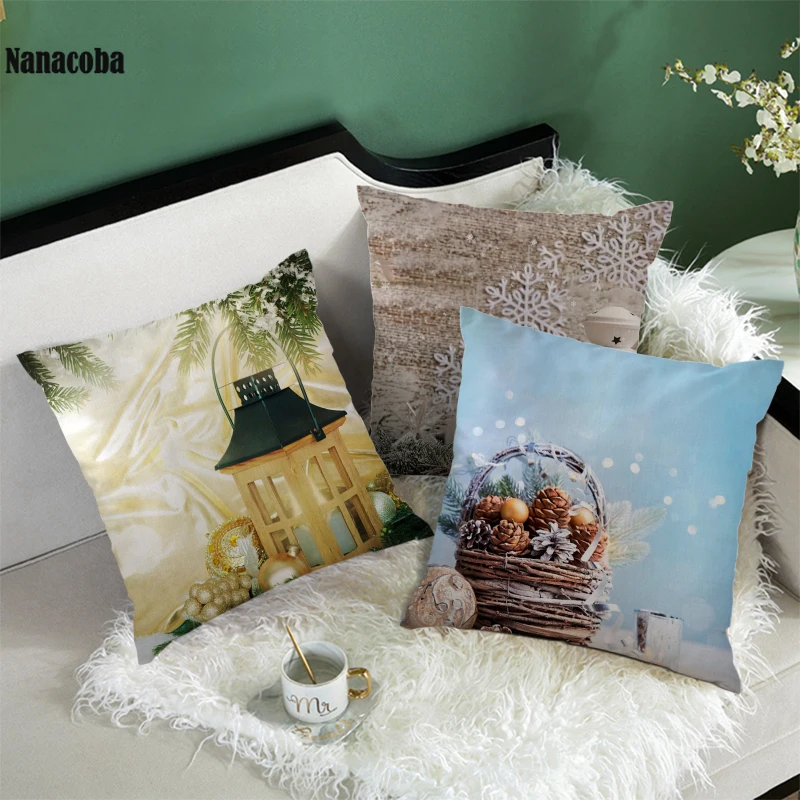 

Christmas Cushion Cover Red Pillowcase Sofa Cushion Pillow Cases Seat Car Home Decor Pillow Cover Christmas Decoration for Home