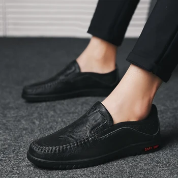 

Men Leather Shoes outdoor fashion Casual Men Loafers Shoes Comfortable Men Flats Breathable Men Shoes Moccasins big size 47