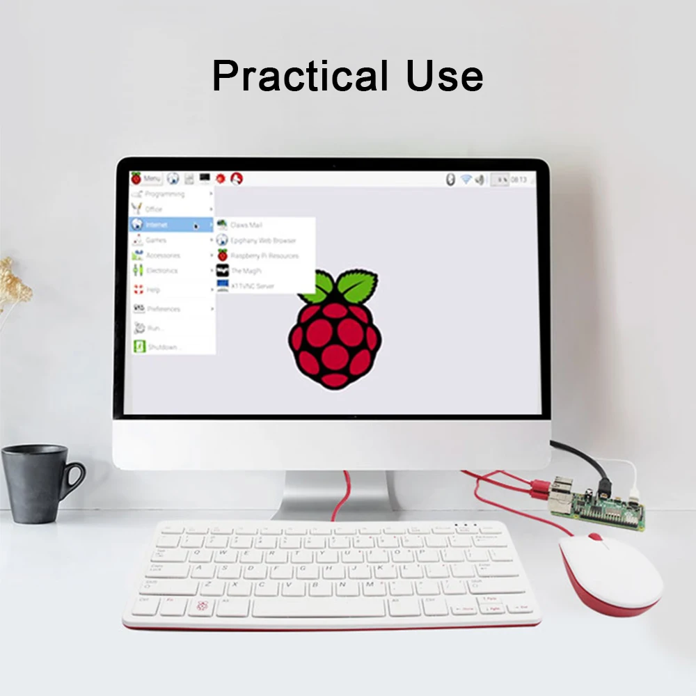 Официальная мышь Raspberry Pi доступна в красном и белом цветах подходит для raspberry 4B/ 3B
