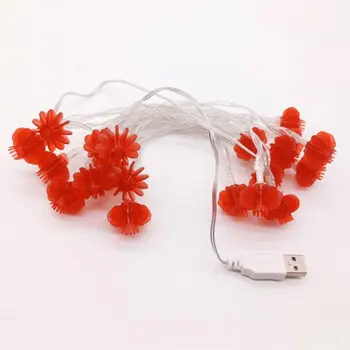

20 LEDs Round Red Lanterns String Lights USB Fairy String Lights Perfect For Wedding Chinese New Year Party Decoration