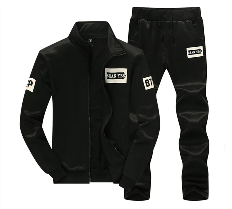 Men's Sets Autumn New Men's Casual Two-piece Suit Tops+ Pants College Style Slim Fit Set Mens Tracksuit Men Sweat Suit